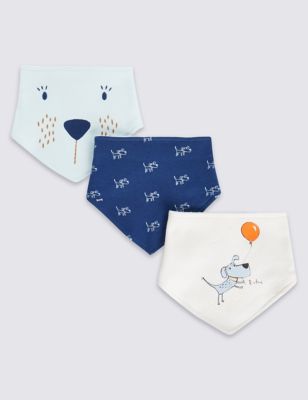 3 Pack Pure Cotton Dribble Bibs